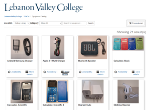 Image of the Lebanon Valley College catalog of Library of Things Items